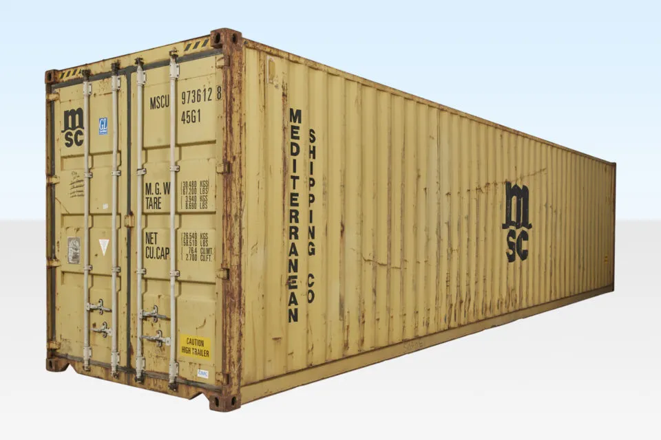 40ft x 8ft Used High Cube Shipping Container